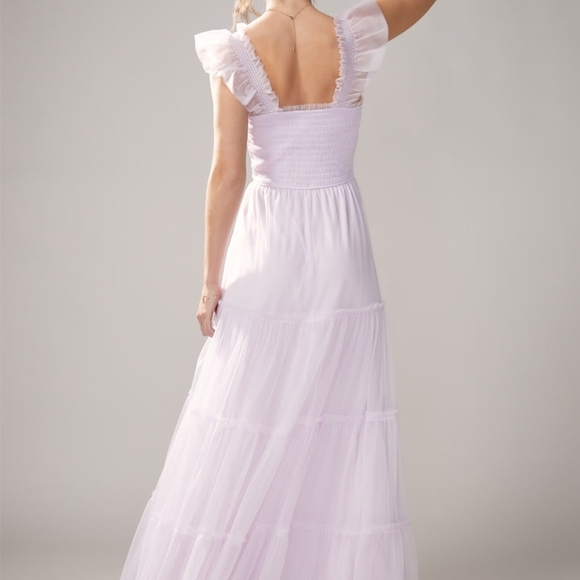 Lavender Tulle Maxi Dress Size L | Wedding Guest • Romantic • Audrey Park - Picture 3 of 8